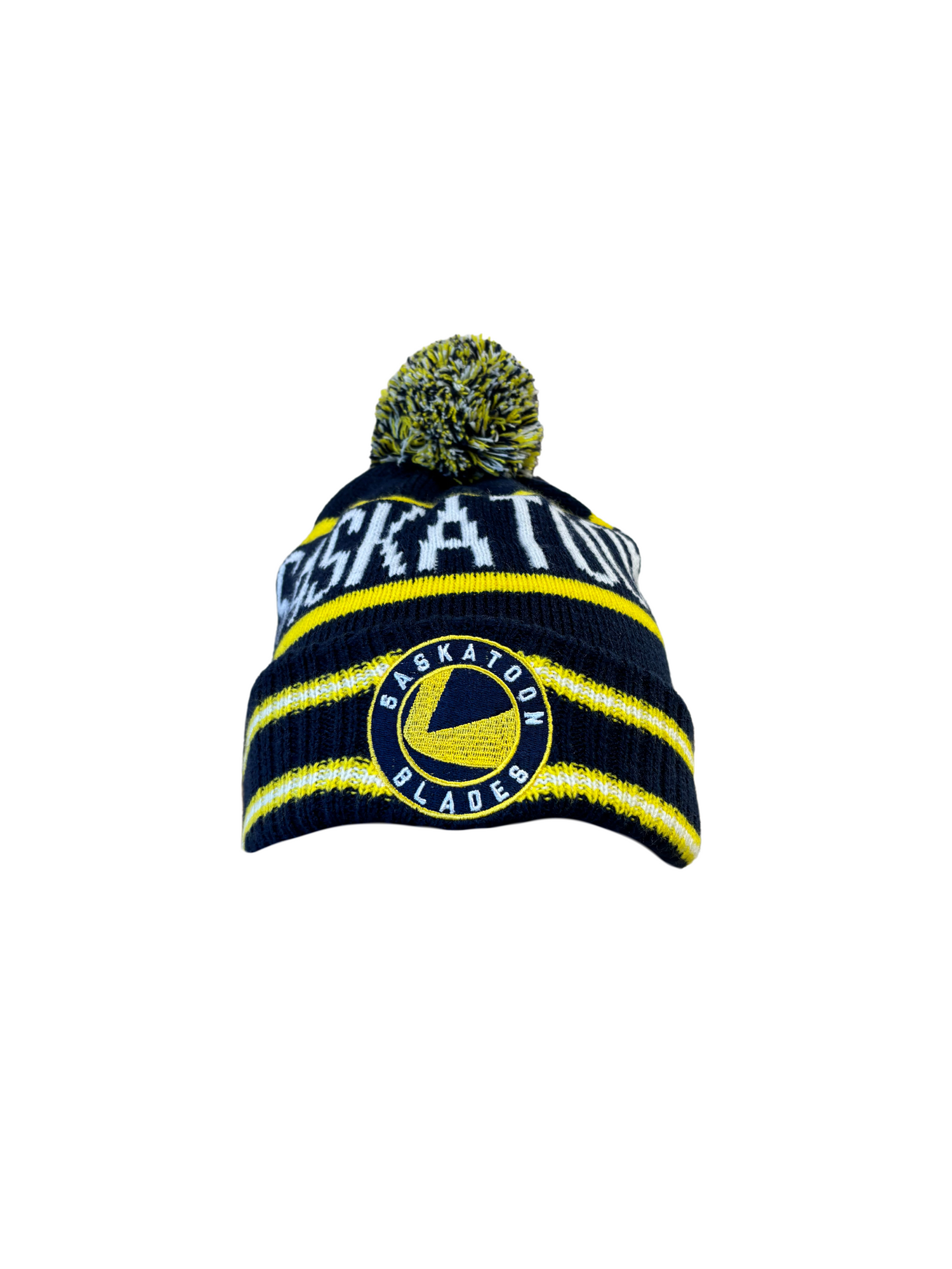 Blades Adult BD Pom Pom Multi-Stripe Toque